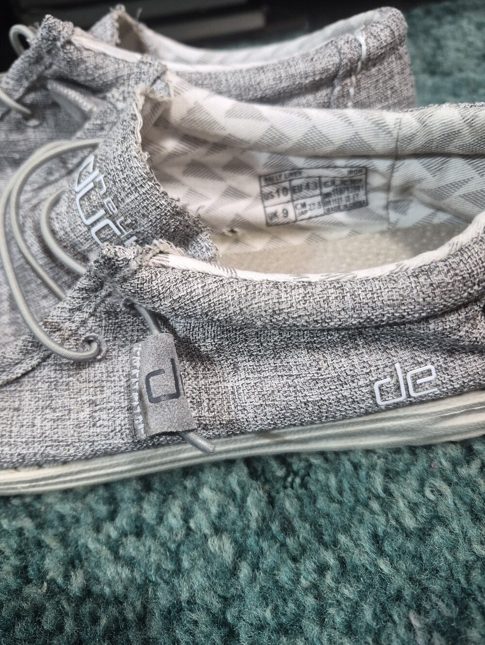 Hey Dude Men's Wally Linen Shoes Iron Size 10 - Picture 3 of 14